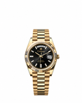 Case-study concept — Day & Date — Gold-tone - Black Dial - Baguette Markers — Front. Not for sale.
