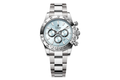 Silver-tone - Ice Blue Dial - Baguette Markers